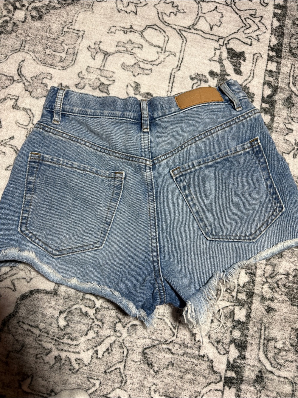 PacSun Light Blue High-Rise Distressed Denim Shorts - Picture 5 of 6